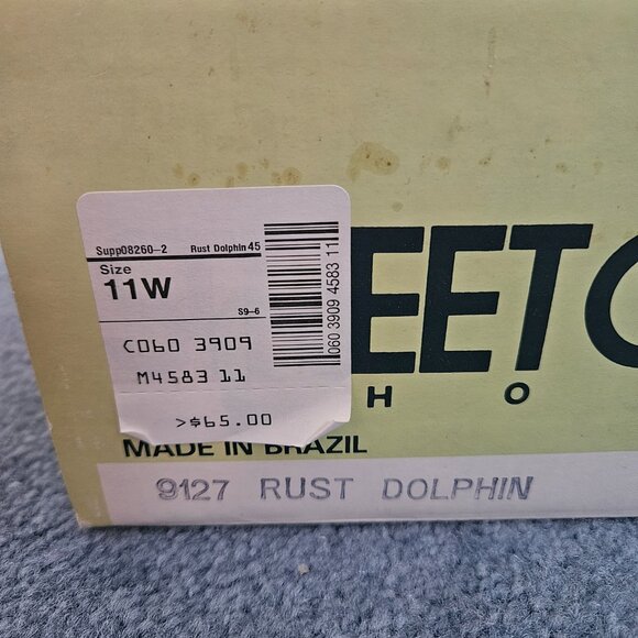 1970s 80s Vintage Leather Deadstock Street Car Rust Dolphin Slip On Size 11WW - Picture 6 of 8